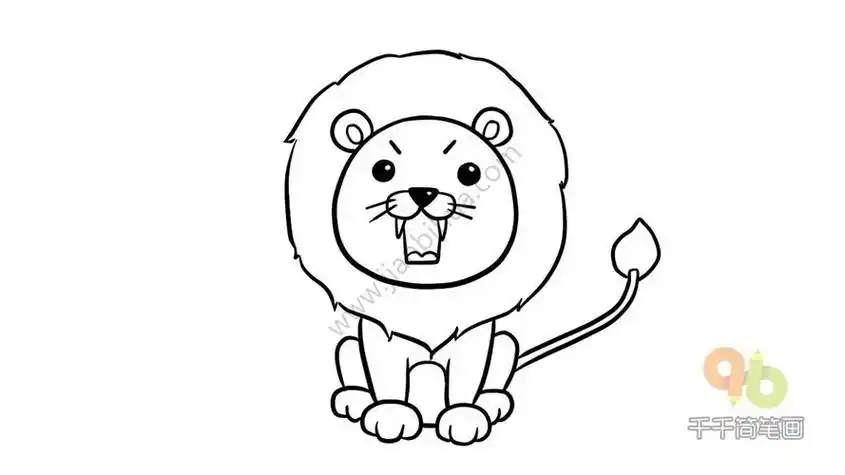 没有鬃毛的雄狮子简笔画 简笔画图片大全-普车都