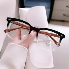 无底视界文艺tr方形眼镜框渐进黑框161防蓝光非球面镜片