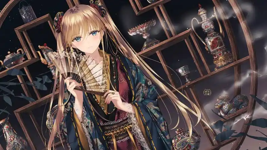 长发女子中国风古典古董艺术收藏品4k高清动漫壁纸