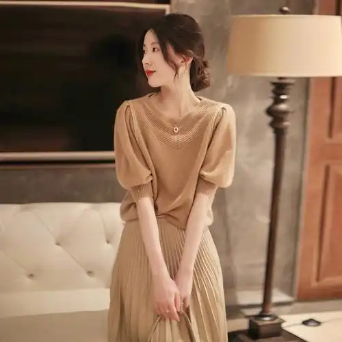 温柔系穿搭小香风短袖套装高定轻奢两件套夏装搭配时尚轻熟风女装