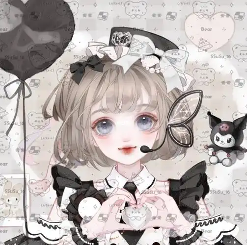 比心女孩原创头像动漫头像