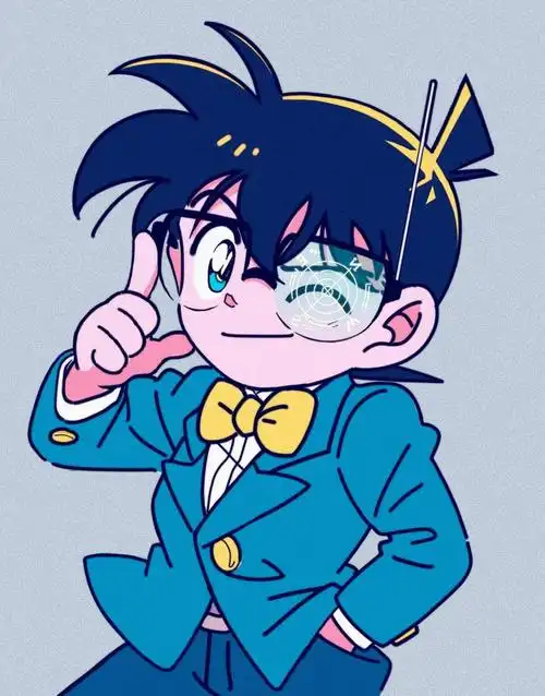 江户川柯南好可爱的画风twibleucalire