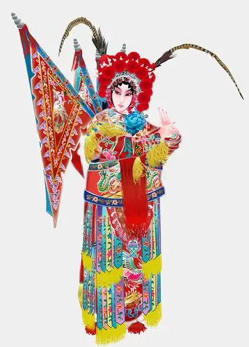 武旦刀马旦京剧人物矢量插图插画