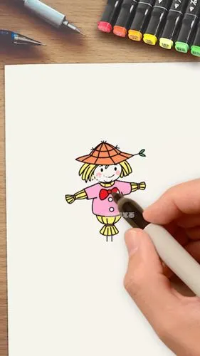 稻草人简笔画