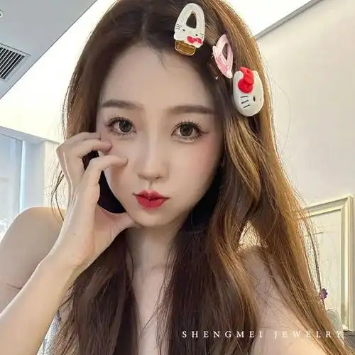 虞书欣同款发夹女孩hellokitty凯蒂猫发卡可爱卡通侧边夹子头饰