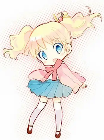 萌q版 二次元 美女 插画 动漫