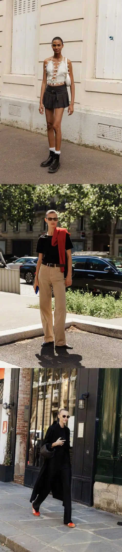 巴黎高定时装周#street style模特街拍合集,时装周期间模特们的穿搭