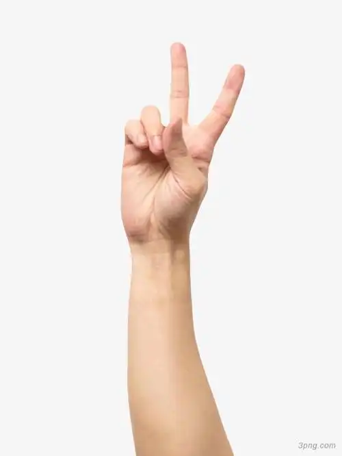 开心胜利剪刀手手臂示意图