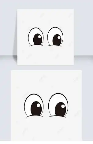 可爱简单矢量卡通大眼睛eyes
