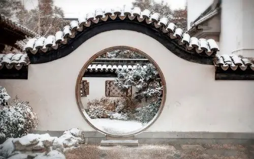 雪后园林美景高清桌面壁纸