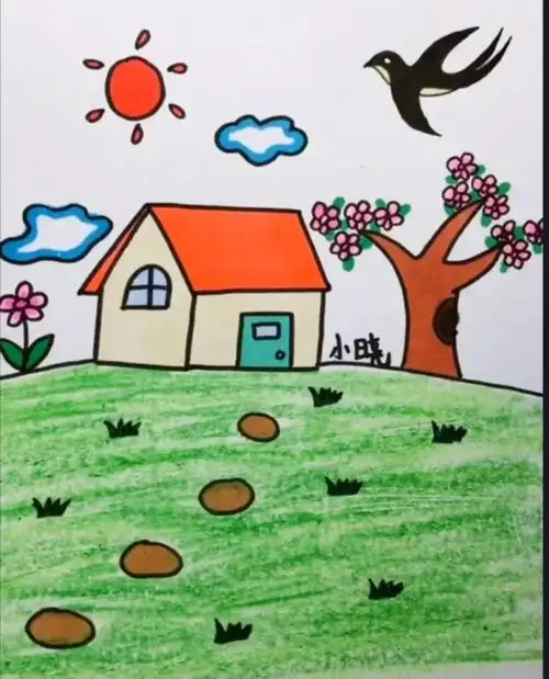 临高县龙波中心幼儿园"防控疫情,家园共成长"大班3月30日绘画活动