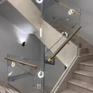 重庆别墅洋房现代金属网红钢化超标玻璃包皮楼梯栏杆扶手护栏定制