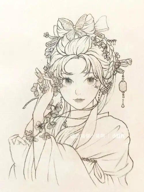 古风人物线稿含步骤图