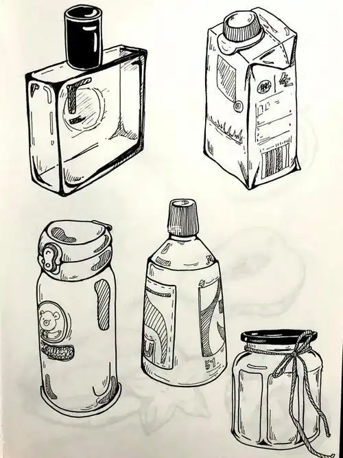 简笔画的静物线描