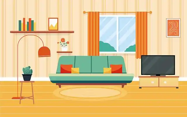 扁平化正面室内场景早晨阳光明媚温馨居家ai素材家居