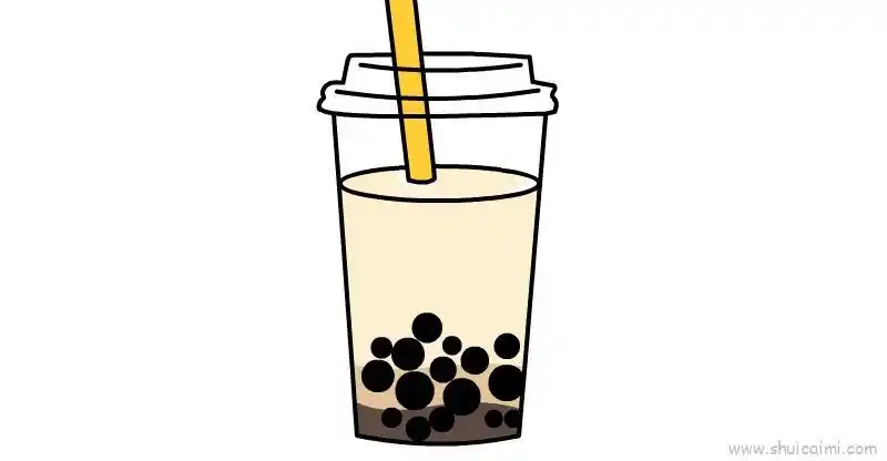 珍珠奶茶简笔画的画法图解分享到这里,查找更多珍珠奶茶画法简笔画