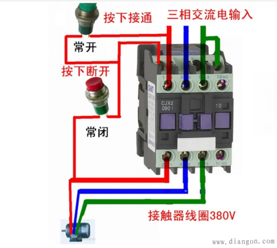 交流接触器怎样接线a1a2接相线还是一相线一零线