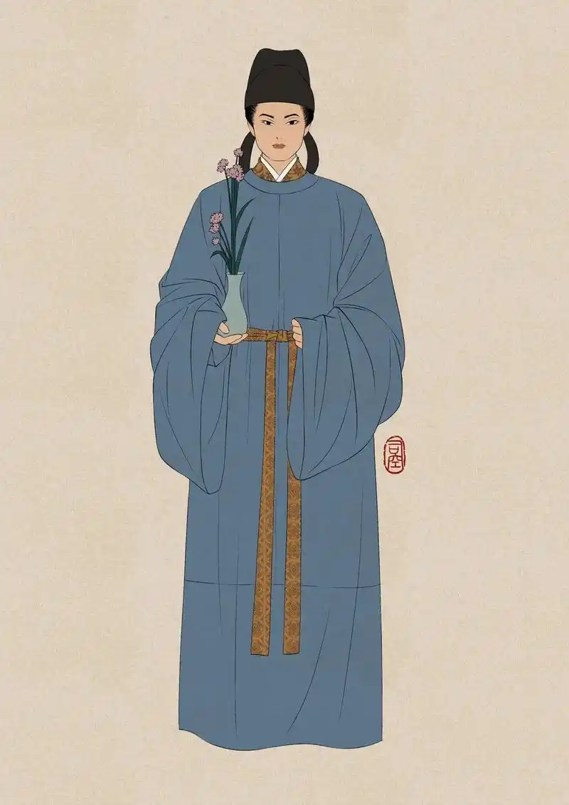 【复原汉服人物插画练习】宋代男子服饰.