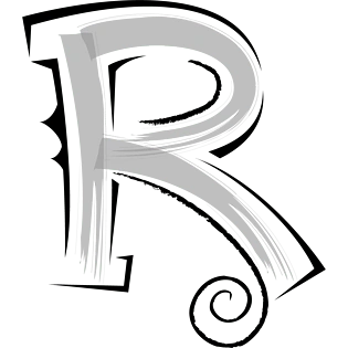 卡通欧式简约花纹英文艺术字母r