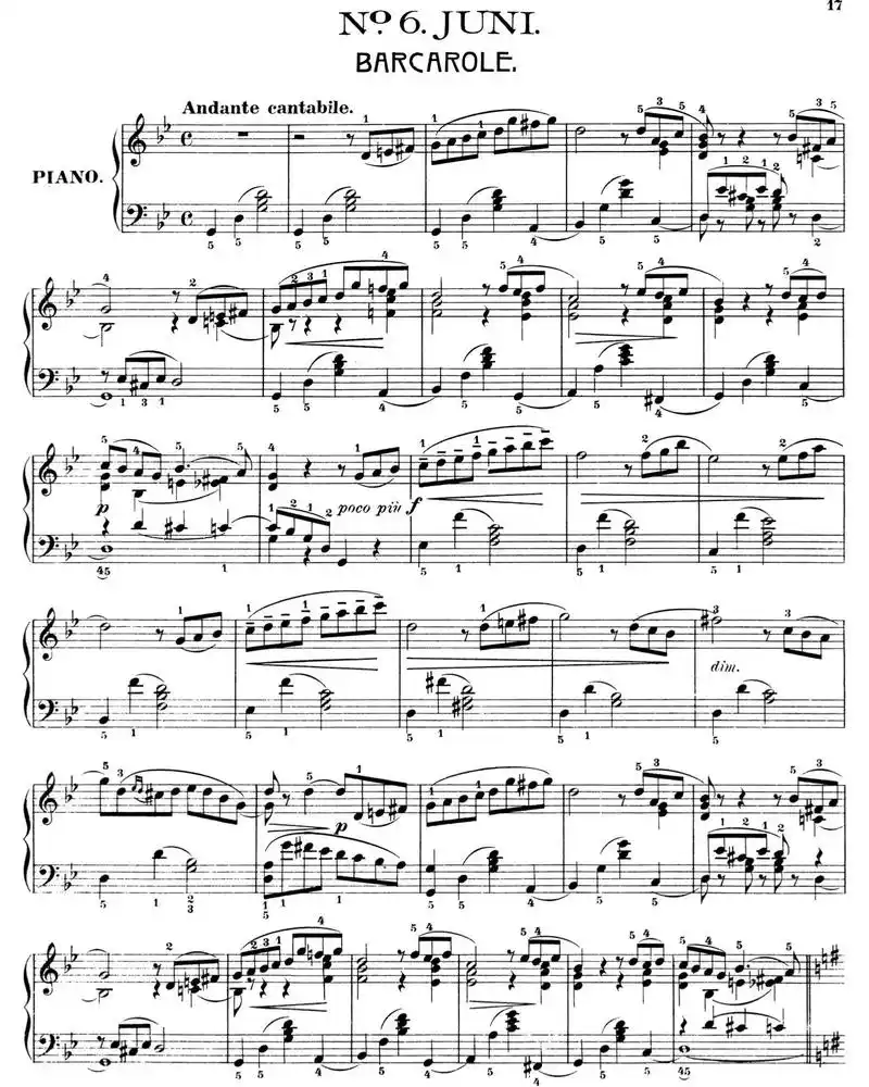 37 no.6》柴可夫斯基.六月船歌,#钢琴93 # - 抖音