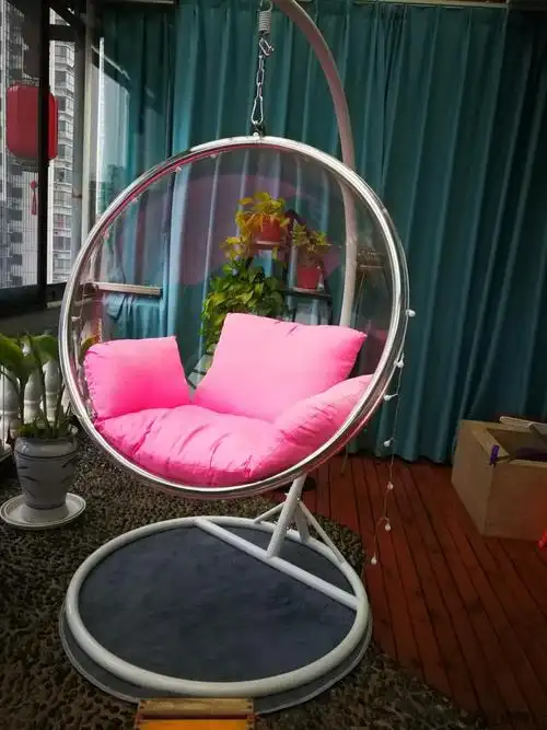 网红家用透明吊篮网红玻璃球吊椅透明泡泡椅室内阳台吊篮椅北欧太空椅