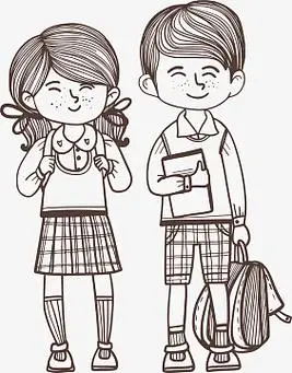 手绘兄妹俩