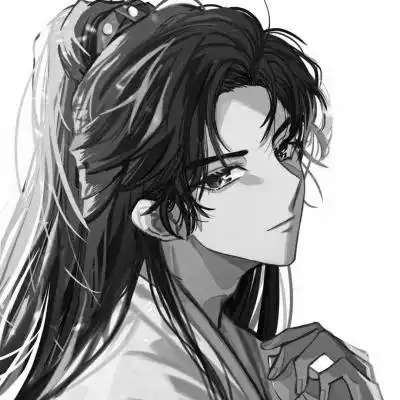 漫画古风男生头像黑白高清图片_男生动漫头像_头像屋