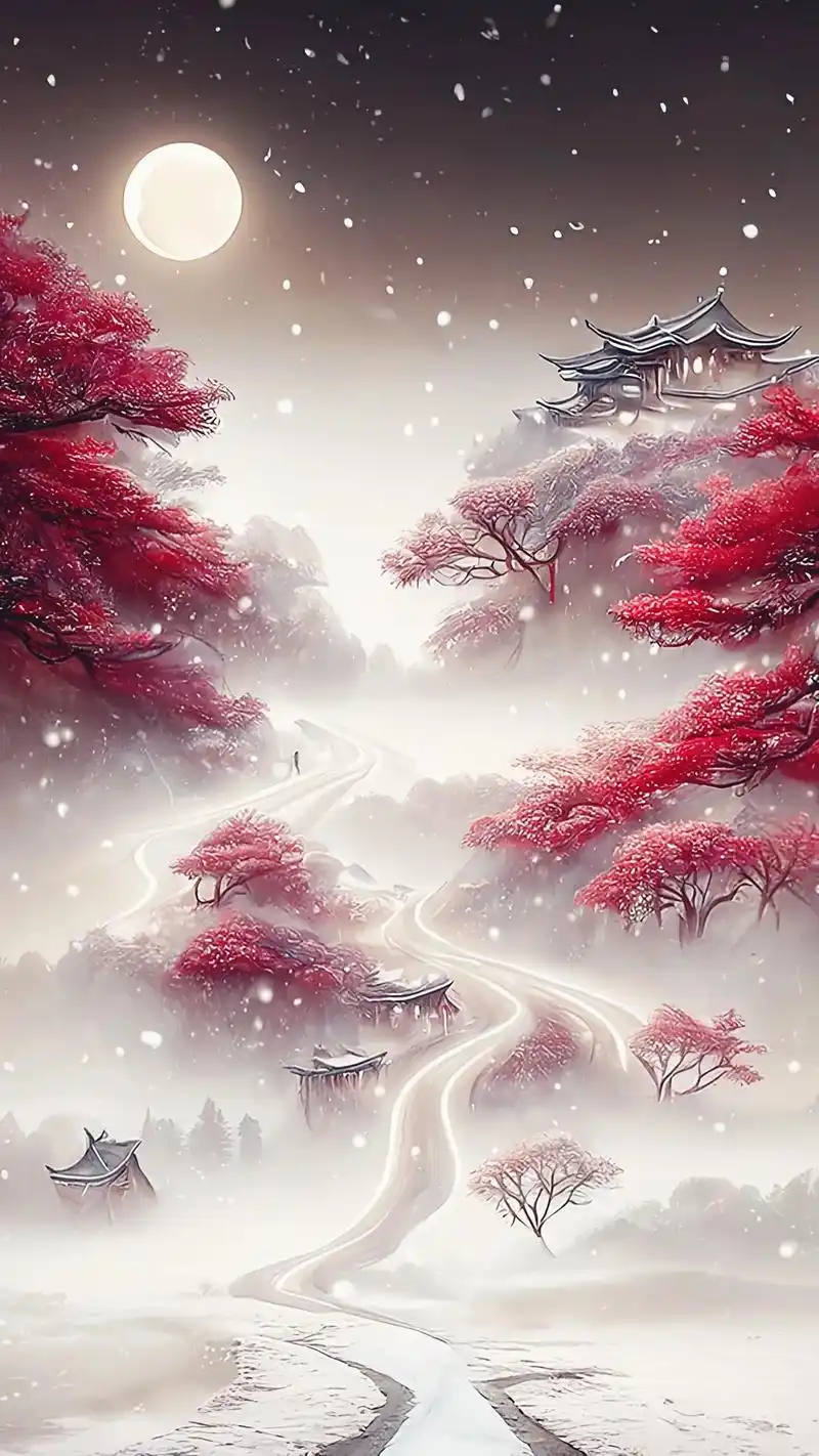 梦里出现的人,醒来时就该去见他.#雪景#插画#唯美古风#意境 - 抖音