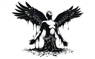 52张高清堕落天使纹身手稿图片