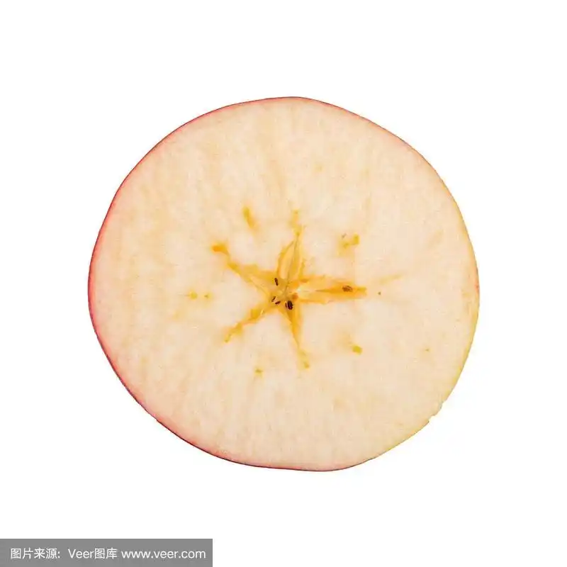 在白色的背景上切苹果