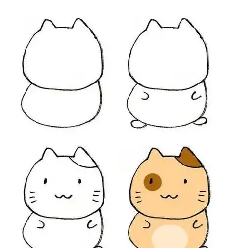 怎么画动画猫简笔画