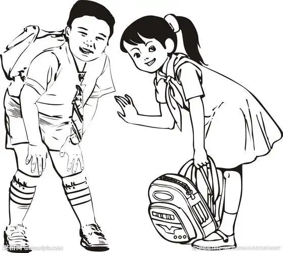 儿童画童心向党红领巾心向党简笔画红领巾简笔画小学生人物简笔画图片