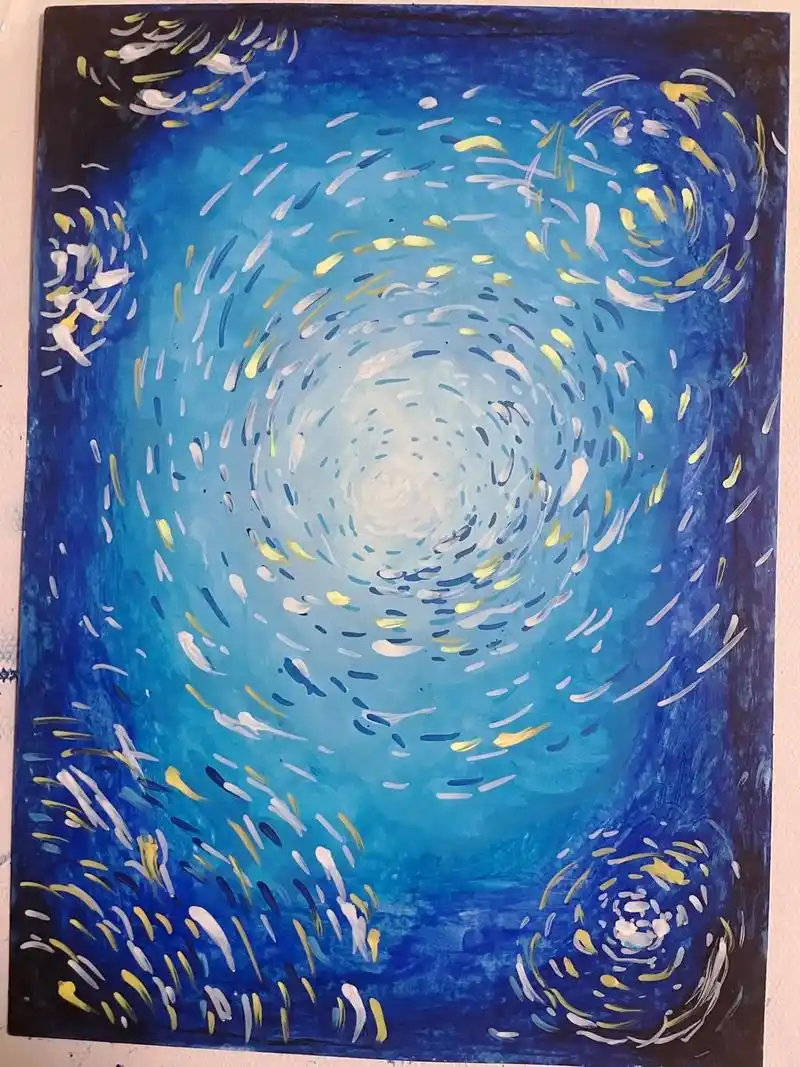 简单蜡笔画一幅海底星空.#海底星空 - 抖音