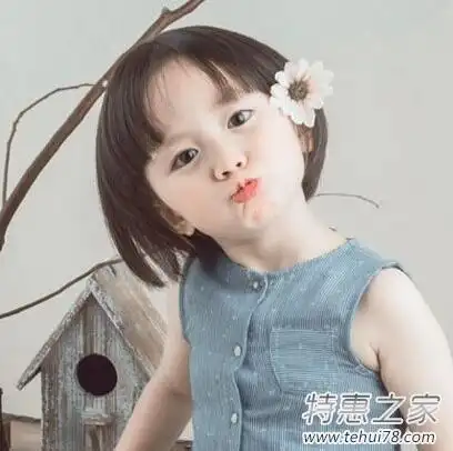 儿童短发发型图片:倍显乖巧的女儿童时尚短发发型
