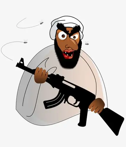 动漫人物拿着枪的恐怖分子