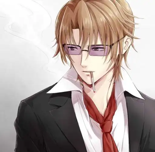 跪求一张图片,动漫的,穿黑色西装的,戴眼镜的男生图片