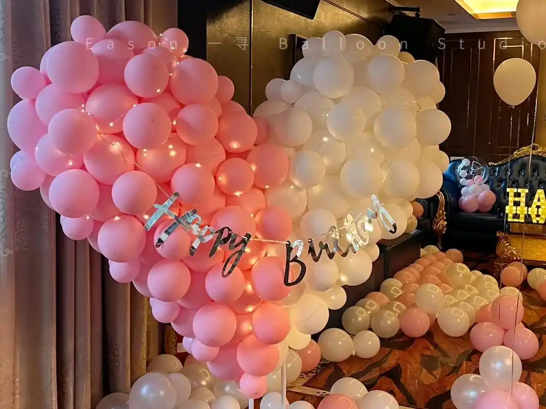 广州气球派对布置|ktv生日布置.少女心粉色系ktv生日派对 - 抖音