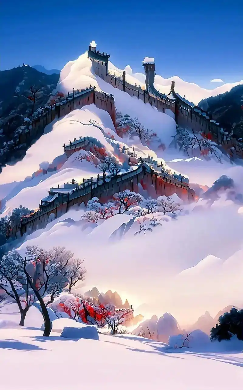 长城壁纸,万里长城憾玉皇,蜿蜒屹立世无双