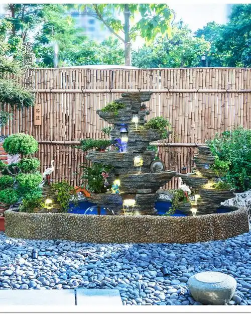 水车风水轮大型庭院装饰假山流水喷泉水系景观花园院内鱼池阳台户外