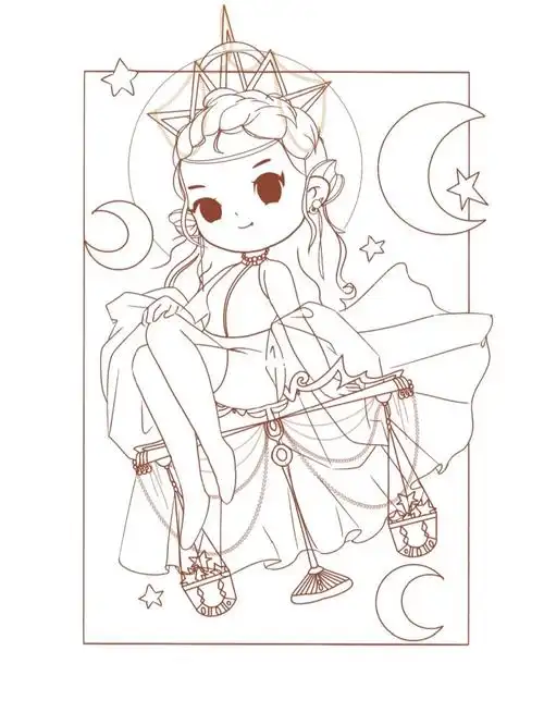 天秤座70十二星座原创插画系列