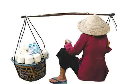 一根扁担挑着两筐稻米来过越南的人大都忘不了这里特有的东南亚风情
