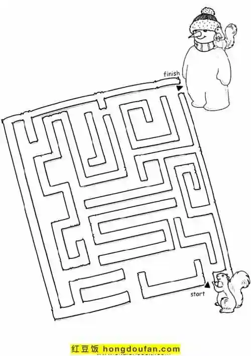 8张3到6岁孩子们喜欢的简单迷宫游戏图片免费下载-红豆饭小学生简笔画