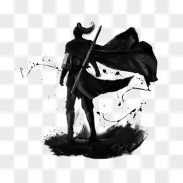 中国风水墨武侠剑客背影