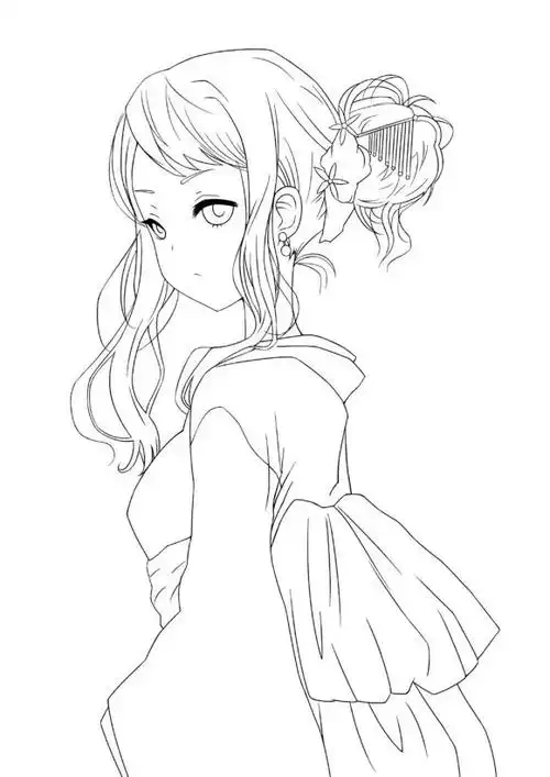 动漫线稿图集大全古风动漫临摹线稿大家可以用线稿描摹哦