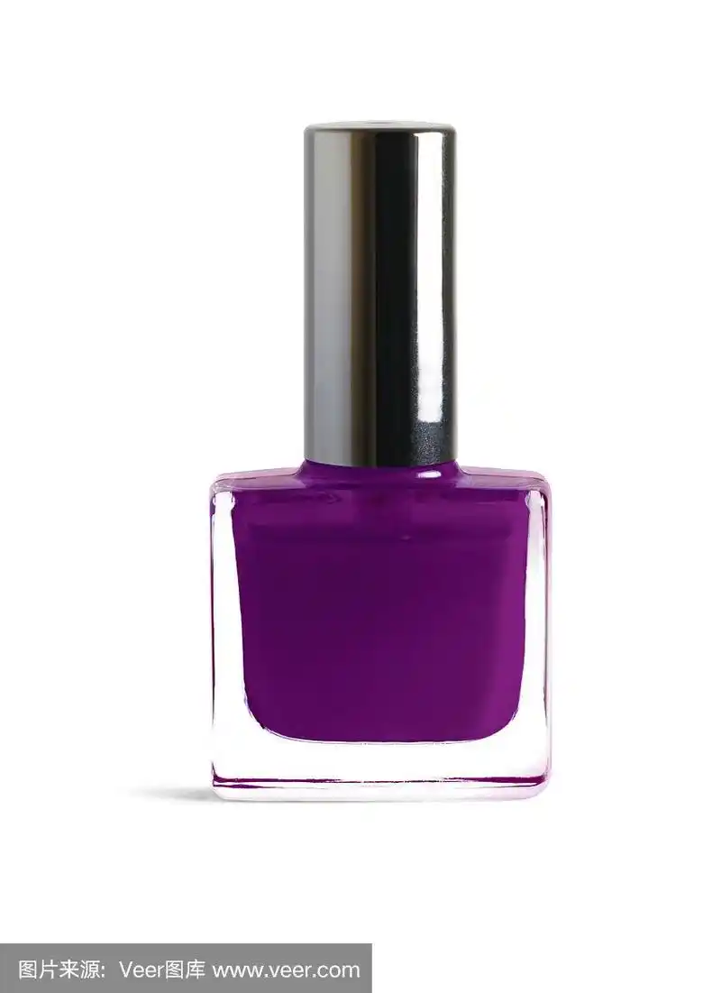 紫色指甲油孤立在白色的背景与裁剪路径