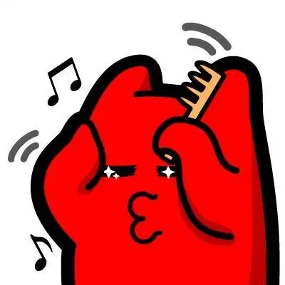 03魔鬼猫表情-梳头】#半身 吹口哨 噘嘴 惬意 梳子 打扮 ip 动漫 魔性