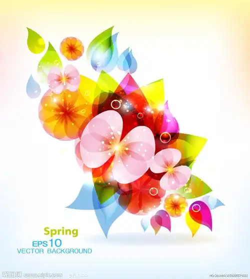 七彩动感梦幻花纹时尚花纹矢量图__背景底纹_底纹边框_矢量图库_昵图