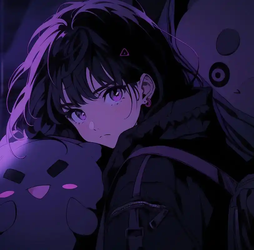 头像.#动漫女头 #二次元头像 #ai #动漫少女 #紫色系 - 抖音