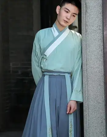 古风男装中国风汉服复古古代改良学生套装青年剑客书生古装公子 上衣