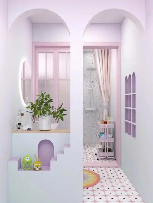 梦幻渐变色卫生间谁能拒绝仙仙的粉紫色呢